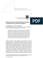 Beaman, C. P., & Williams, T. I. (2010) - Earworms (Stuck Song Syndrome) - Towards A Natural History of Intrusive Thoughts. British Journal of Psychology, 101 (4), 637-653.