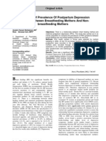 Comparison of Prevalence of Postpartum Depression Symptoms Between Breastfeeding Mothers and Non-Breastfeeding Mothers