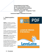 Análise de Programa de Governo - Leve Leite