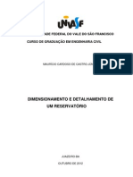 Dimensionamento e Detalhamento de Armaduras de Um Reservatório