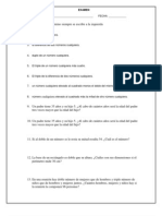 Examen de Matematicas Primero de Secundaria