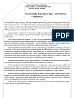 Experimento 9 Determinação Da Dureza Da Água - Volumetria de Complexação