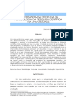 A Importância Da Disciplina de Metodologia Da Pesquisa Científica Na Universidade