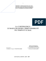 La Contingence: Le Maillon Entre L'irréversibilité Du Temps Et Le Mal