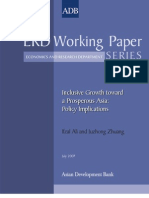 Inclusive Growth Toward A Prosperous Asia: Policy Implications