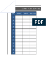 Earth Work Input File