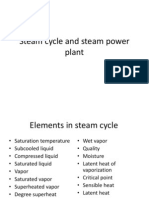 Steam Cycle and Steam Power Plant