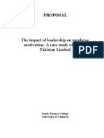 The Impact of Leadership On Employee Motivation: A Case Study of Nestle' Pakistan Limited