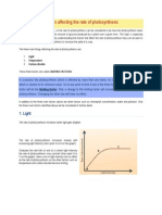 Factors Affecting The Rate of Photosynthesis