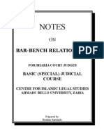 Notes On Bar-Bench Relationship