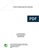 Urban Environmental Management Students' Research Summary