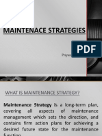 Maintenace Strategies: Priyanka Mishra