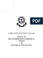 Tamil Nadu Electricity Board: Manual On Pre-Commissioning & Periodical Testing OF Electrical Installation