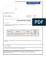 Renewal Premium Receipt: Policy No Plan Name Frequency Total Premium