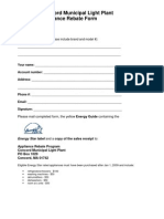 Appliance Rebate Application Form 1-2009