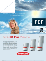 Maximum Energy Harvest - Cloudy or Clear: Fronius IG Plus PV Inverter