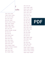 List of Irregular Verbs