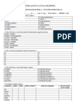 Lista de Exercícios - Funções Inorgânicas - 1ºANO