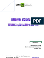 CENAM III Pesquisa Terceirização Resultado-2005