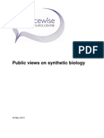 Public Views On Synthetic Biology