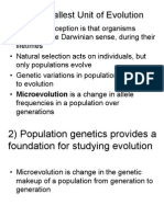 1) The Smallest Unit of Evolution: Microevolution Is A Change in Allele