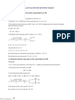 Aplicaciones de La Ecuación de Segundo Grado