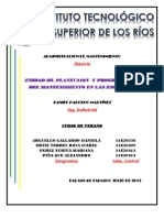 UNIDAD 3. Paneación y Programación Del Mantenimiento de Las Empresas