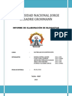 Informe de Elaboracion de Bloquetas