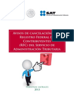 Aviso de Cancelacion de RFC Ante El SAT 2013