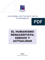 El Humanismo Renacentista: Esbozo Y Actualidad: Jornades de Foment de La Investigació