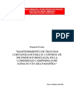 Propuesta Mantenimiento Trochas Cortafuegos, Agosto 2012 PDF