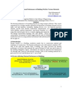 Comparison of Thermal Performance of Building Wall For Various Materials