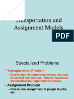 Transportation + Assignment Models