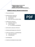 Formato para El Proyecto Educativo