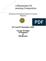 ACM-ICPC Malaysia Al-Khawarizmi Programming Contest 2009