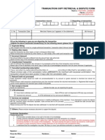 Transaction Copy Retrieval and Dispute Form