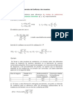 Intervalos de Confianza para Dos Poblaciones y Fórmulas