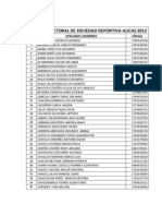 Padron Electoral de Sociedad Deportiva Aucas 2013