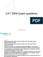 CAT 2009 Quant Questions