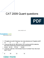 CAT 2009 Quant Questions