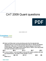 CAT 2009 Quant Questions