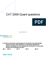 CAT 2009 Quant Questions