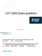 CAT 2009 Quant Questions