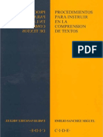 Procedimientos para Instruir en La Comprension de Textos