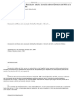 Declaración de Ottawa de La Asociación Médica Mundial Sobre El Derecho Del Niño A La Atención Médica - 1998