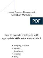 Human Resource Management: Selection Methods