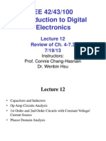 EE 42/43/100 Introduction To Digital Electronics: Review of Ch. 4-7.3 7/19/13