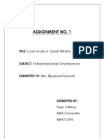 Assignment No. 1: TITLE: Case Study of Oprah Winfrey