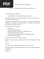 Reporte de Lectura de La Unidad 2 Fundamentos de La Investigación