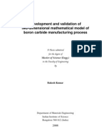 2-D Mathematical Modeling of Boron Carbide Manufacturing Process